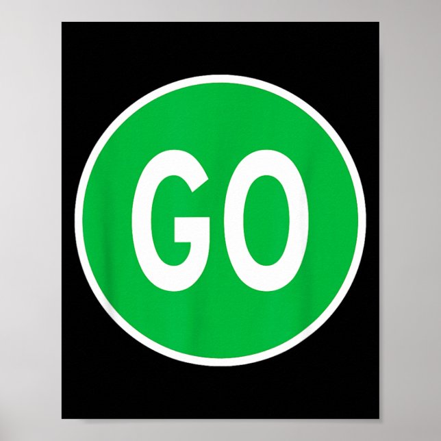 Poster Feu de circulation routier vert de signalisation d (Devant)