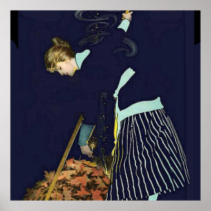 Poster Feu de feuilles d'automne par C Coles Phillips