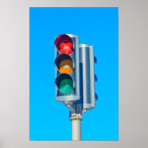 Poster Feu de signalisation en forme de cœur, Akureyri, I