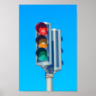 Poster Feu de signalisation en forme de cœur, Akureyri, I