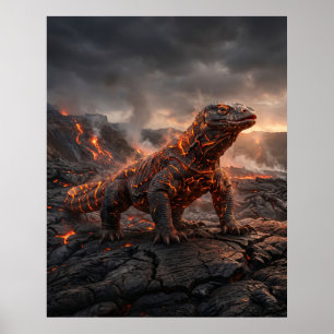 Poster Feu des déchets volcaniques de Komodo