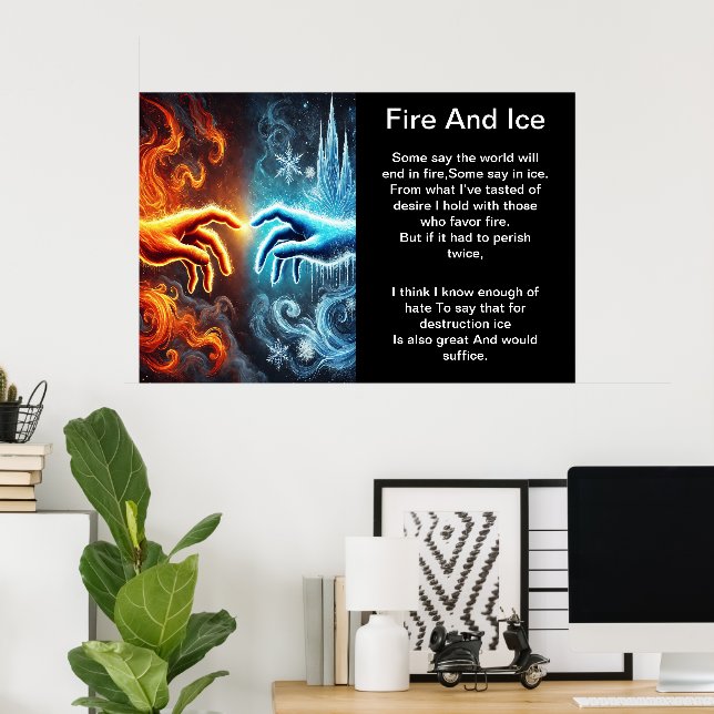Poster Feu et glace : une touche (Bureau à domicile)