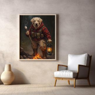 Poster Feu Flannel Amusant Avec Récupération