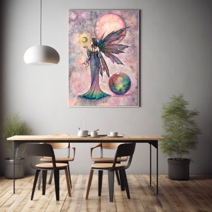 Poster Feu Opale Lune Fée Fantaisie Art par Molly Harriso