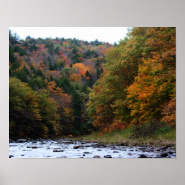 Poster Feuillage d'automne le long de la rivière #2 Natur (Devant)