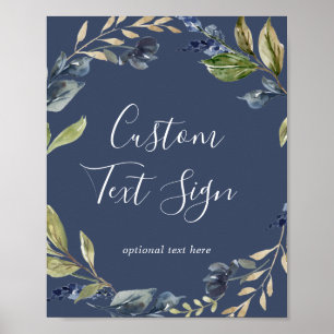 Poster Feuillage d'Automne Panneau Personnalisé Texte N