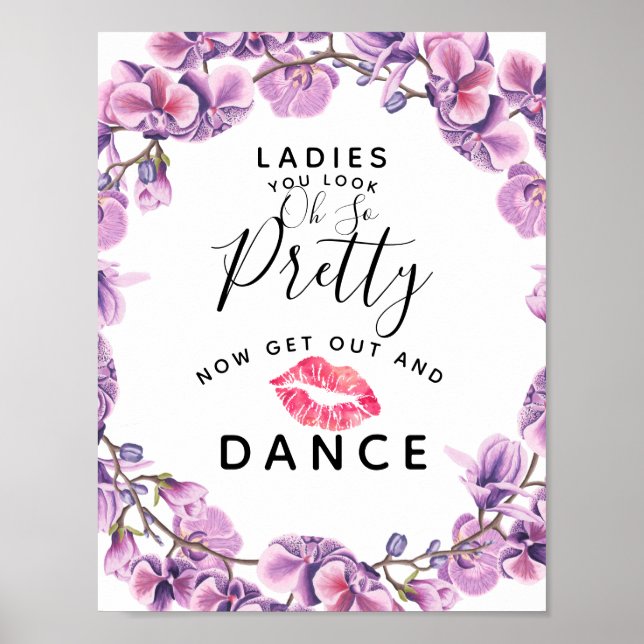Poster feuillage de fleurs violettes Dames SALLE DE BAINS (Devant)