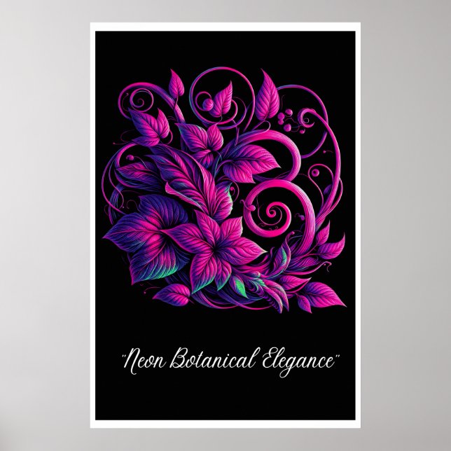 Poster "Feuillage lumineux : un rêve néon" (Devant)