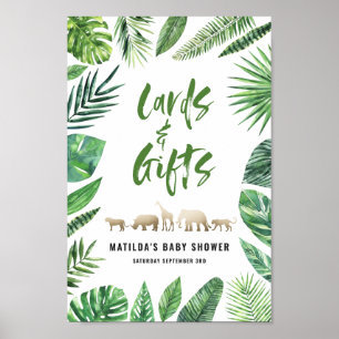 Poster Feuillage tropical + cartes et cadeaux d'animaux d