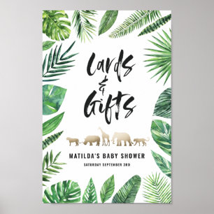 Poster Feuillage tropical + cartes et cadeaux d'animaux d
