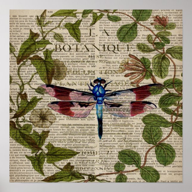 Poster feuille botanique moderne vintage (Devant)