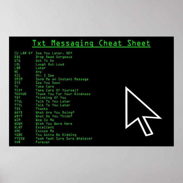 Poster Feuille de chèque de messagerie texte (Devant)