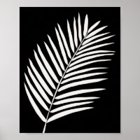 Feuille de palme tropicale noire