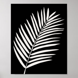 Poster Feuille de palme tropicale noire