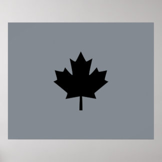 Poster Feuille d'érable noire canadienne en gras