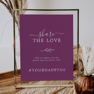 Poster Feuille minimale   Berry Purple Partagez Le Hashta