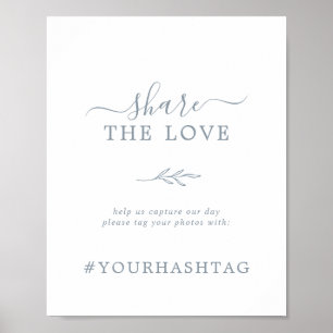 Poster Feuille minimale   Blue Share The Love Hashtag Sig