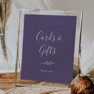 Poster Feuille minimale   Cartes et cadeaux Plum Purple
