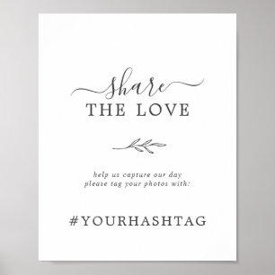 Poster Feuille minimale   Grey Share The Love Hashtag Sig
