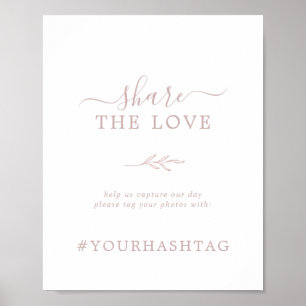 Poster Feuille minimale   Pink Share The Love Hashtag Sig