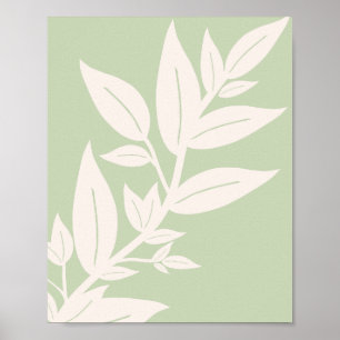 Poster Feuille Pastel Green