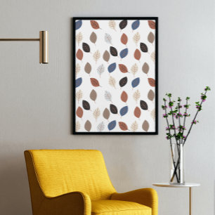 Poster Feuille Retro automne couleurs Motif