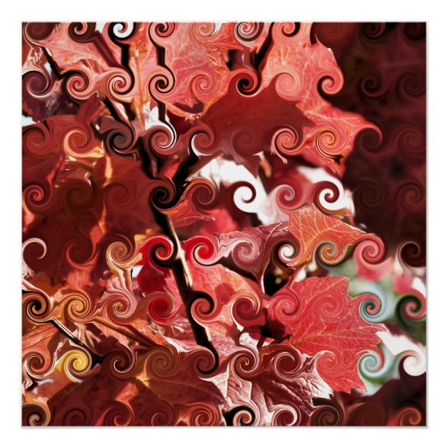 POSTER FEUILLE ROUGE (Devant)