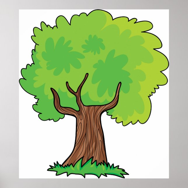 Poster Feuille vert de l'arbre à feuilles (Devant)