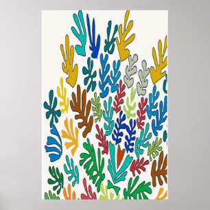 Poster Feuilles Abstraits (Coeur)