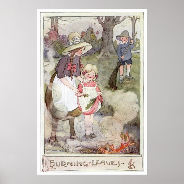 Poster Feuilles brûlés par Anne Anderson (Devant)