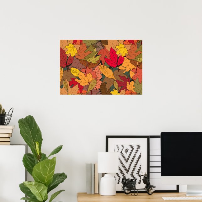 Poster Feuilles d'automne colorées (Bureau à domicile)