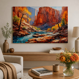Poster Feuilles d'automne dans le canyon