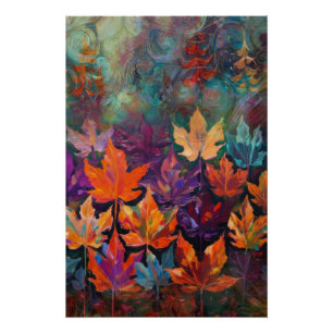 Poster Feuilles d'automne en cascade, Conception d'automn