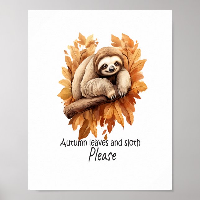 Poster Feuilles d'automne et fentes S'il vous plaît (Devant)