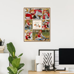 Poster Feuilles d'automne Famille Monogramme 6 Photo Than