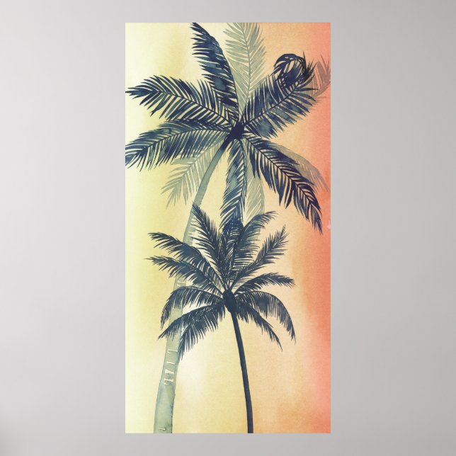 Poster Feuilles de palmiers tropicaux (Devant)