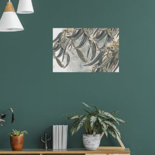Poster Feuilles d'eucalyptus à l'aquarelle verdure