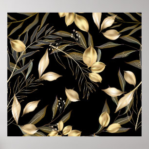 Poster Feuilles d'or : Exotic Botanical sans soudure