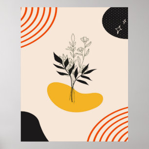 Poster Feuilles minimalistes abstraites
