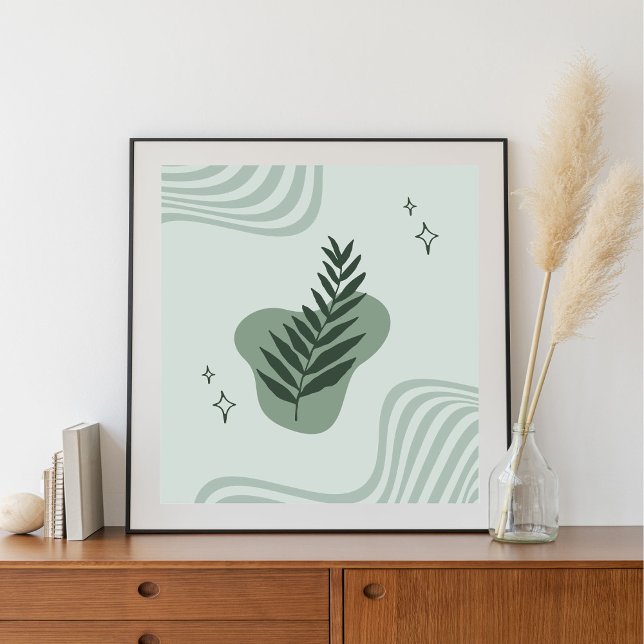 Poster Feuilles minimalistes Abstraits (Living Room)