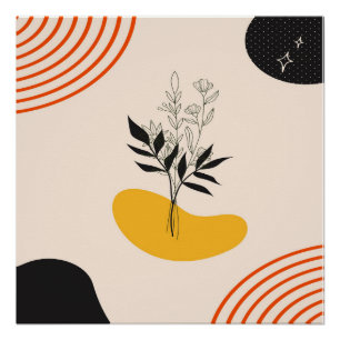 Poster Feuilles minimalistes Abstraits