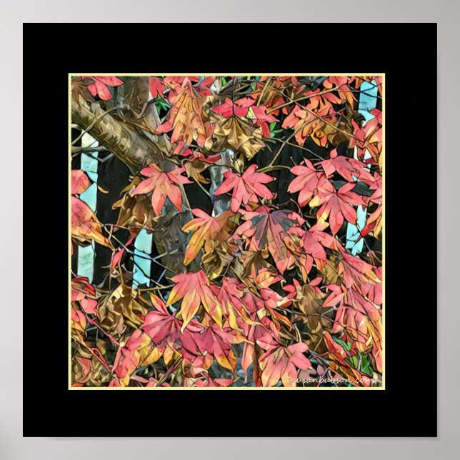 Poster Feuilles rouges (Devant)