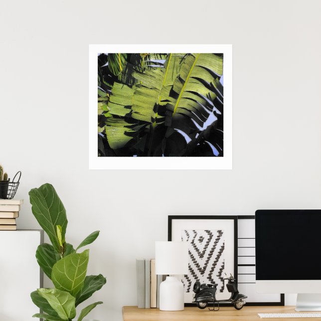 Poster Feuilles tropicaux (Bureau à domicile)