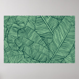 Poster Feuilles tropicaux. Texture transparente avec feui