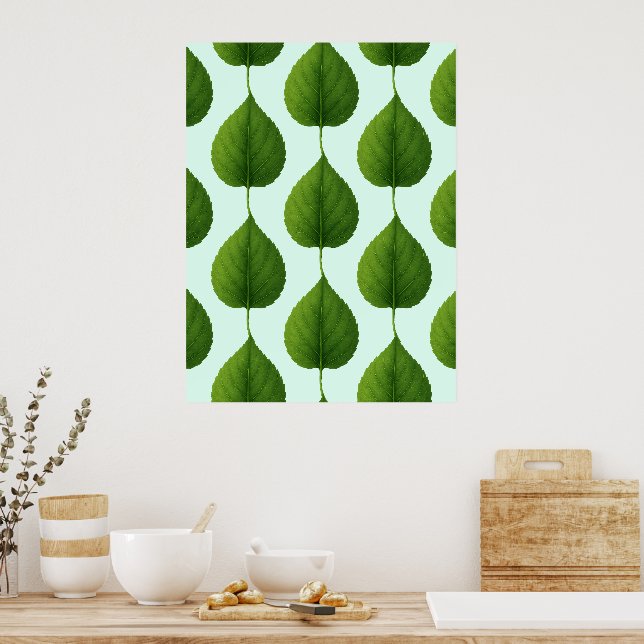 Poster Feuilles verts (Cuisine)