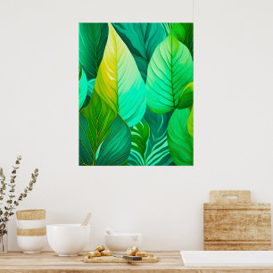 Poster Feuilles verts