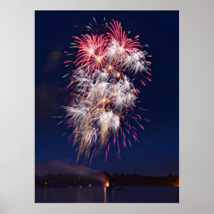 Poster Feux d'artifice 4 juillet Fête de l'Indépendance
