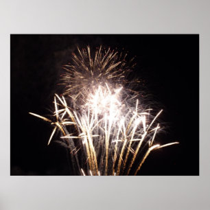Poster Feux d'artifice blancs et or I Célébration patriot