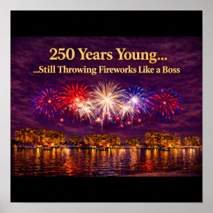 Poster Feux d'artifice patriotiques de luxe sur impressio