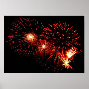 Poster Feux d'artifice rouges